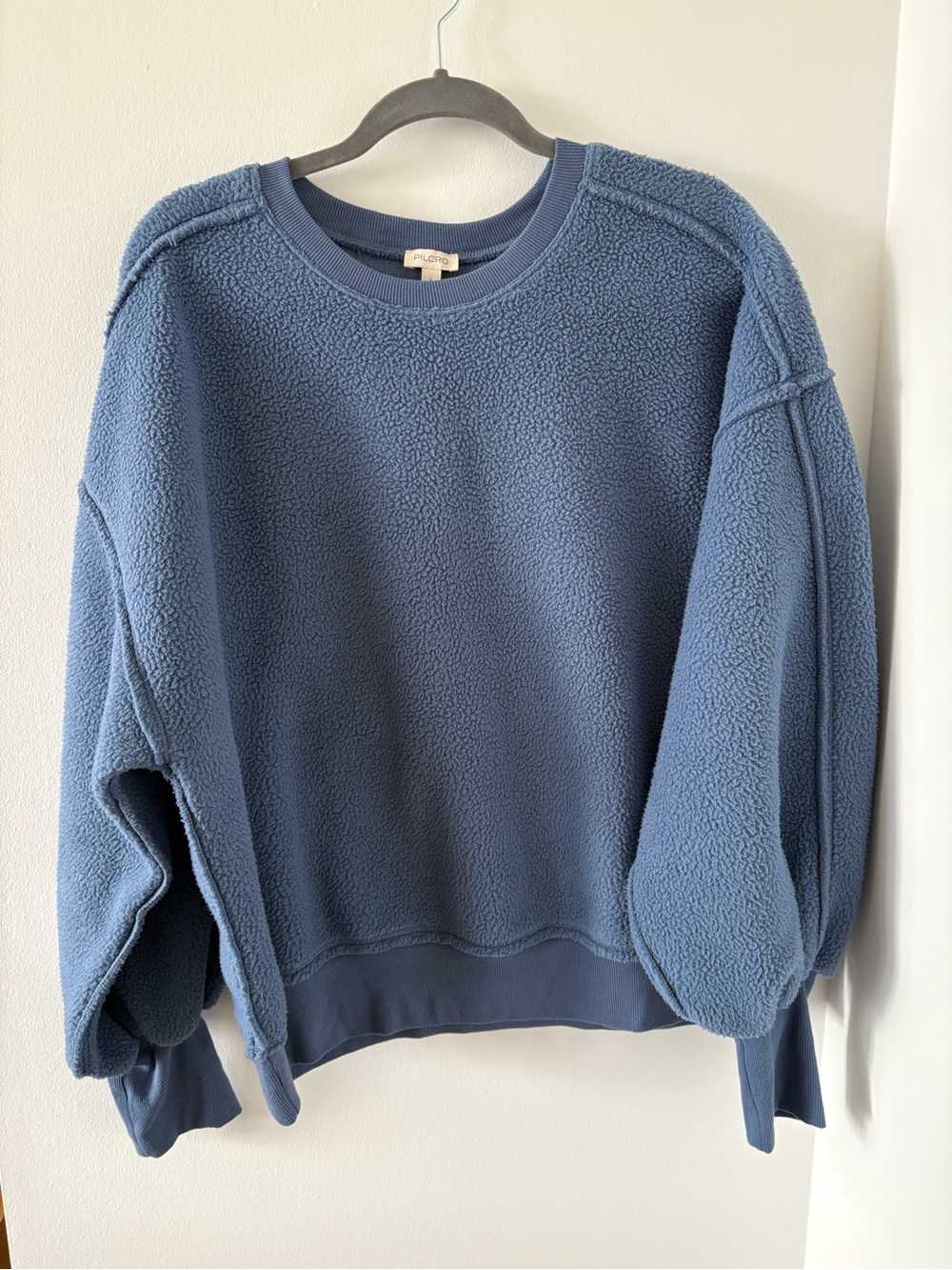 Anthropologie Pilcro Slouchy Crew-Neck Oversized‎ Sweatshirt Size L NWT In Blue - Picture 4 of 11